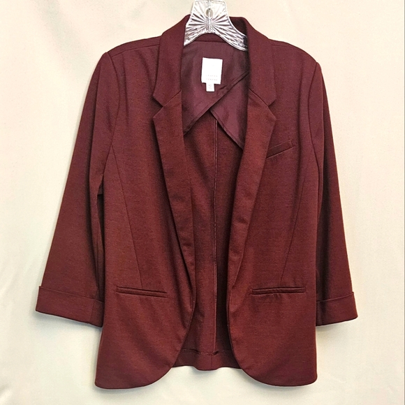 Lauren Conrad Women's Rust Ponte Jersey Stretch Blazer Sz 10 - Picture 1 of 9